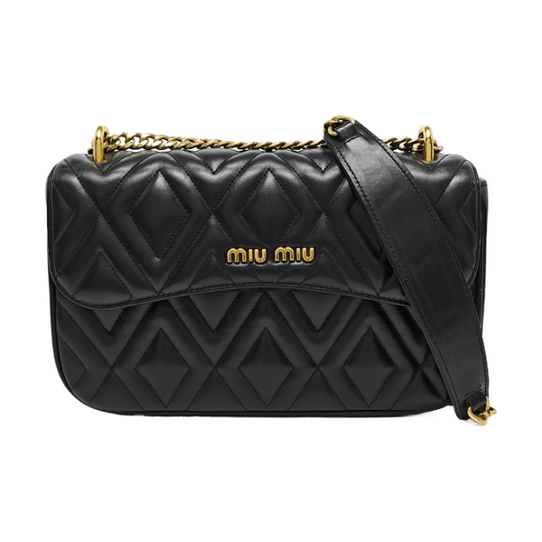 Quilted Calfskin Shoulder Bag Black
