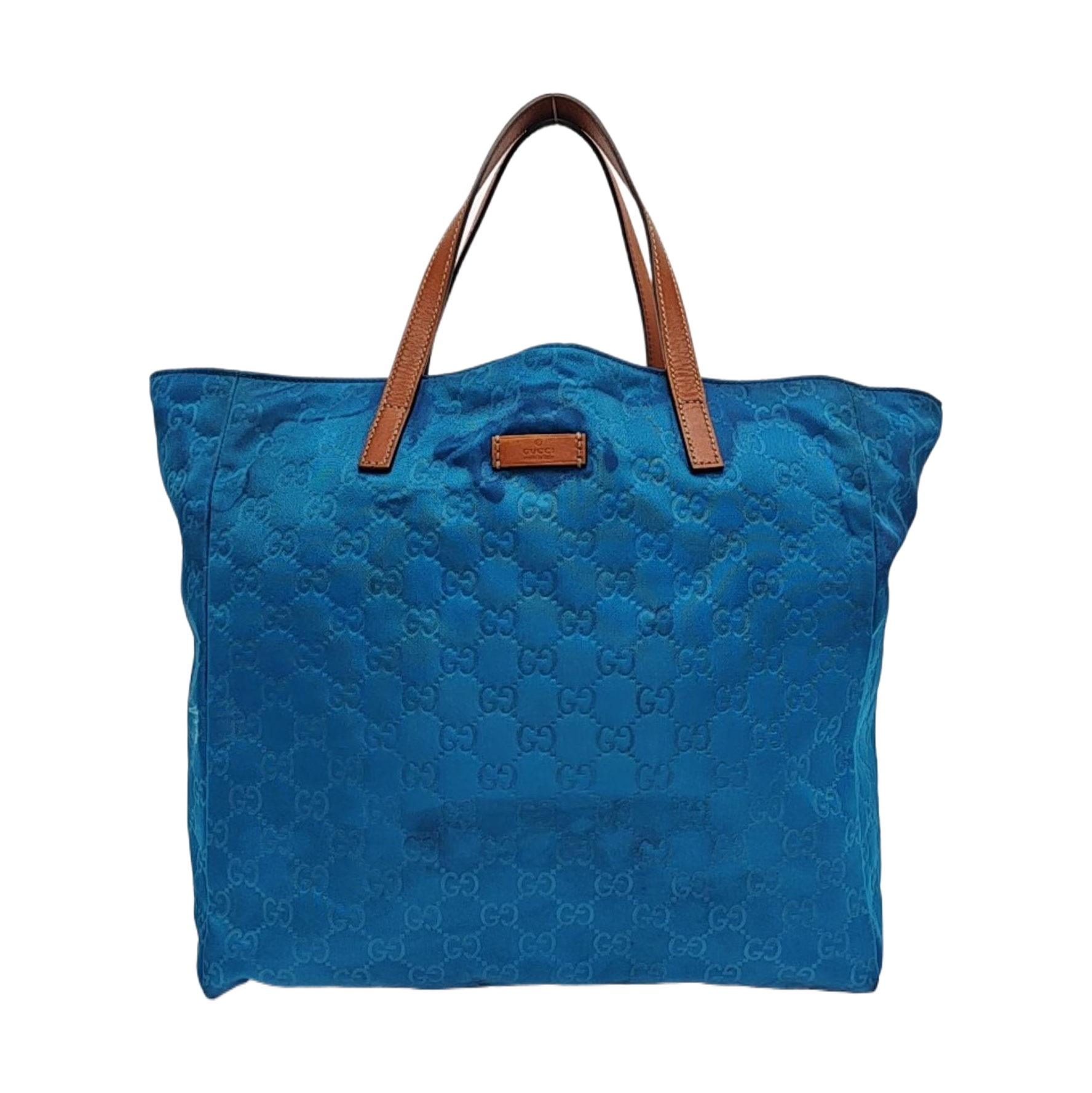 Monogram Nylon Tote Bag Blue