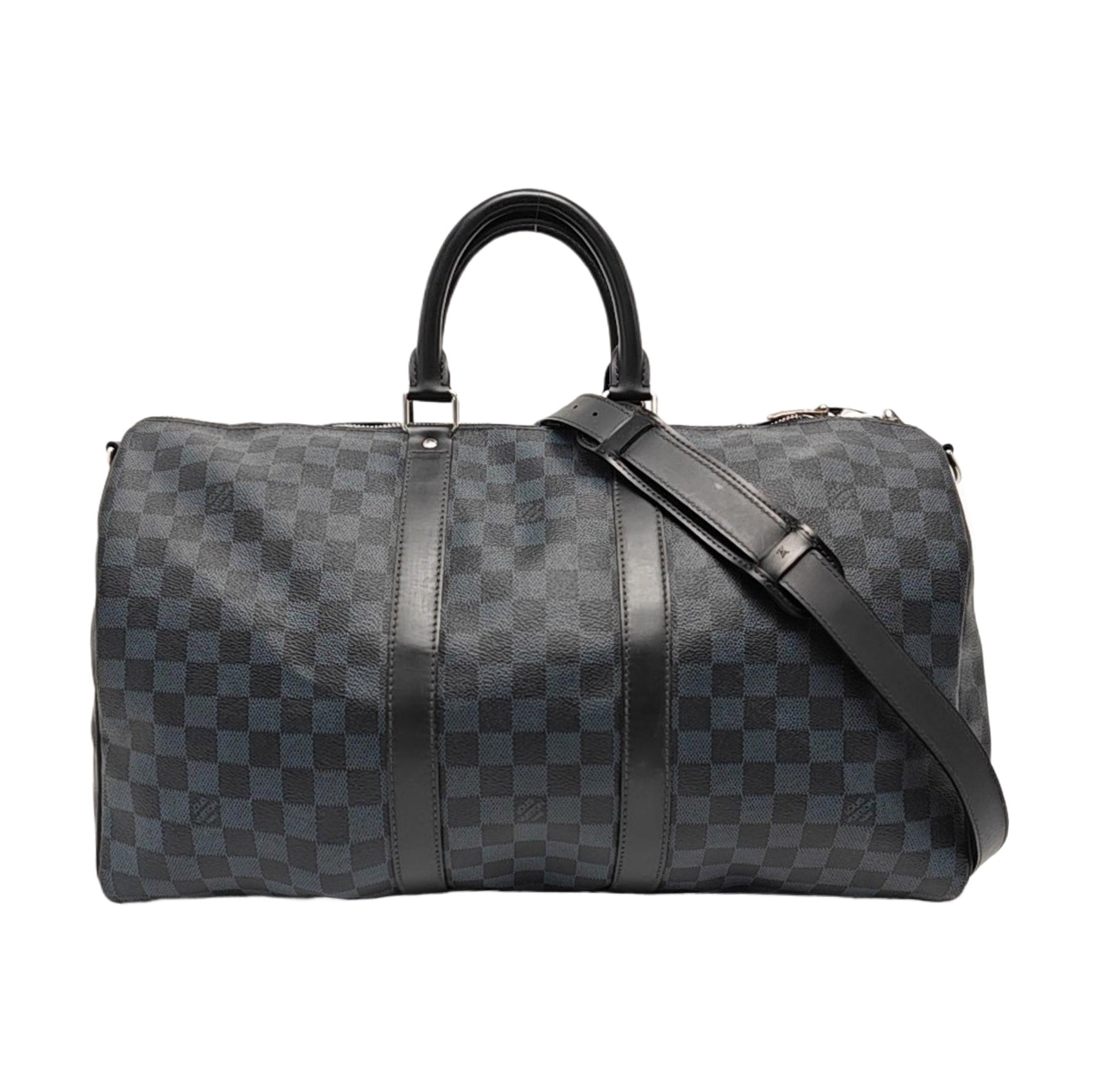 KEEPALL 45 Damier Coated Canvas Blue