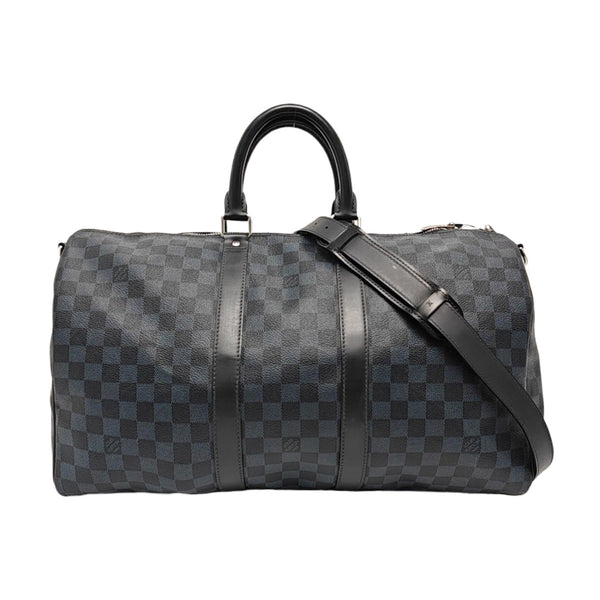 KEEPALL 45 Damier Coated Canvas Blue