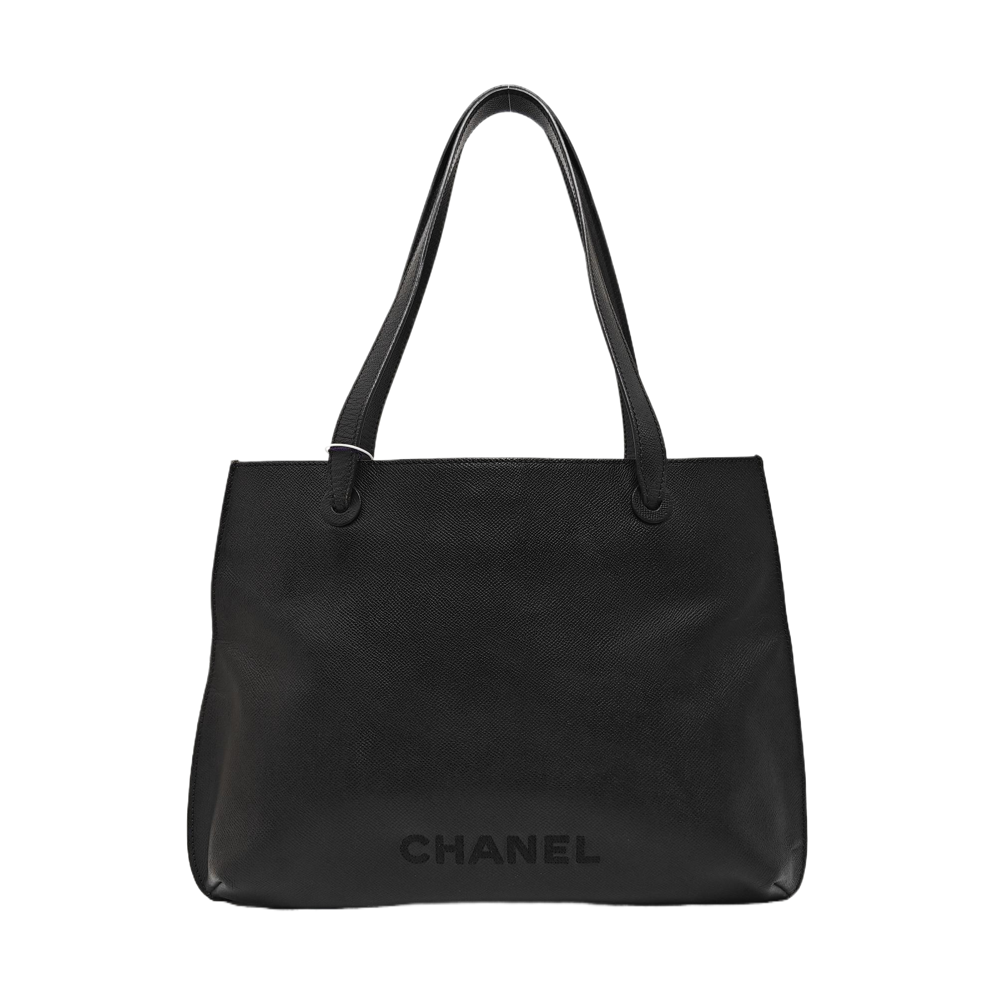 Grained Calfskin Tote Bag Black