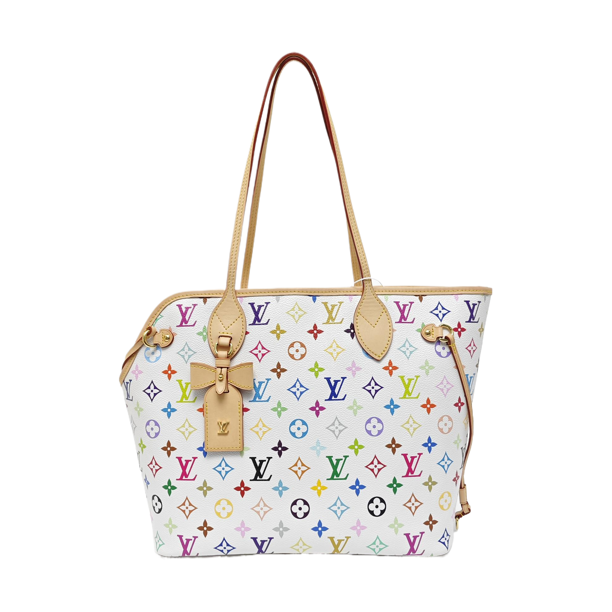 LV × TM NEVERFULL MM Monogram Coated Canvas White