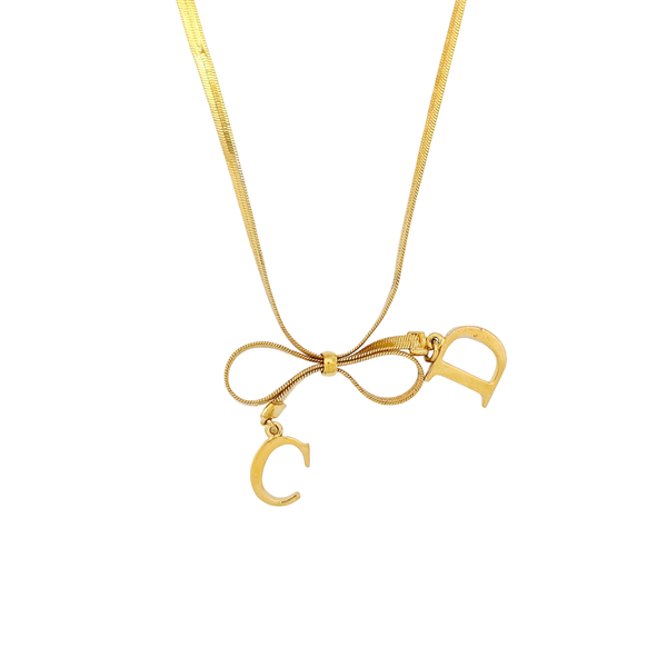 Bow Metal Gold Necklace