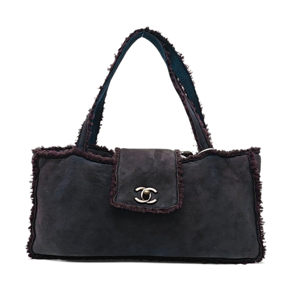 Lambskin Tote Bag Medium Blue