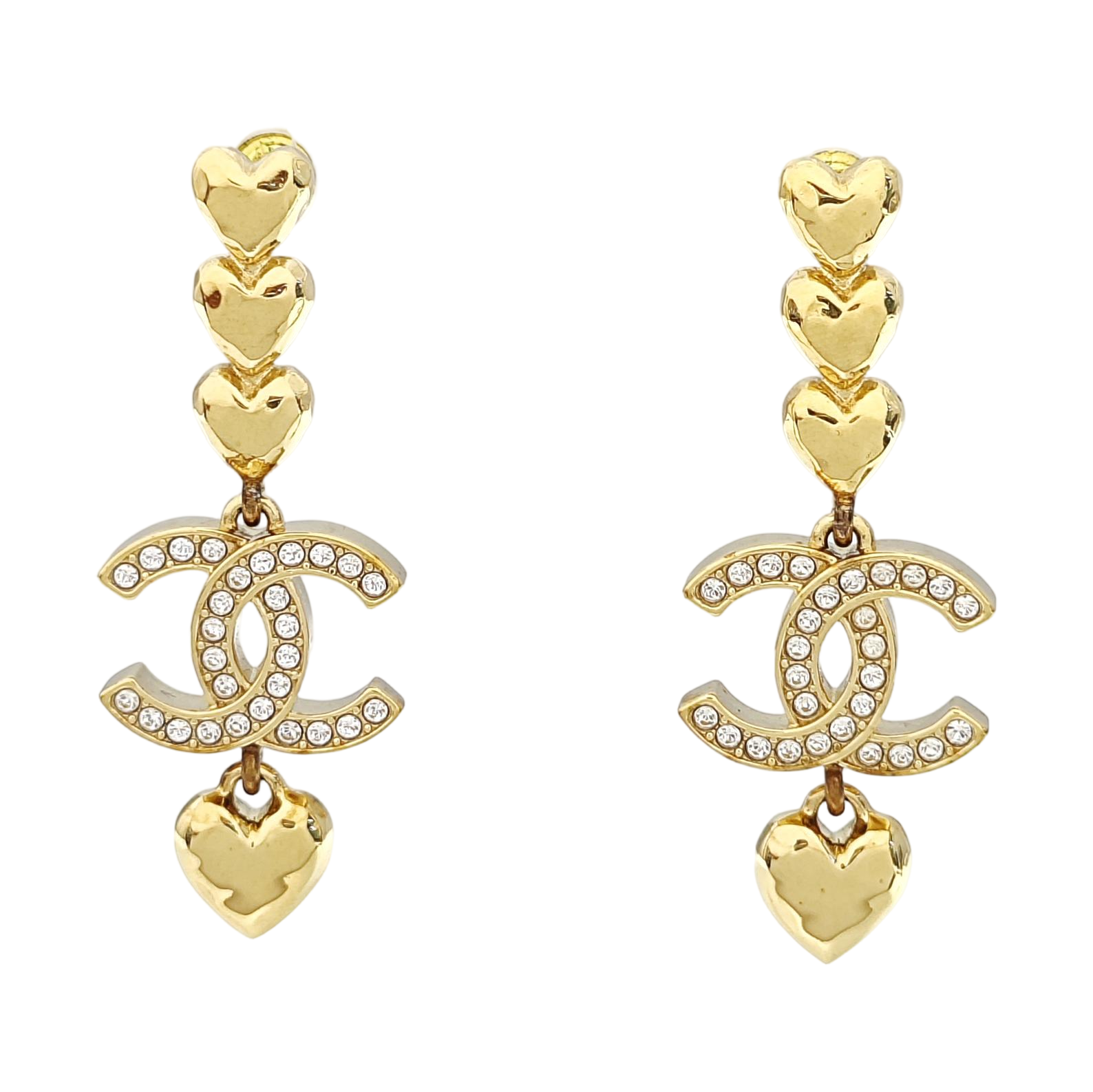 CC Logo Metal Gold Earrings