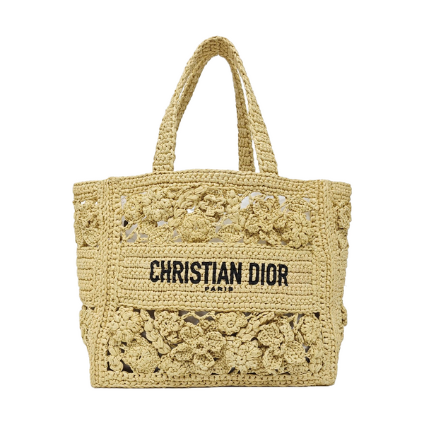 Book Tote Small Straw Beige