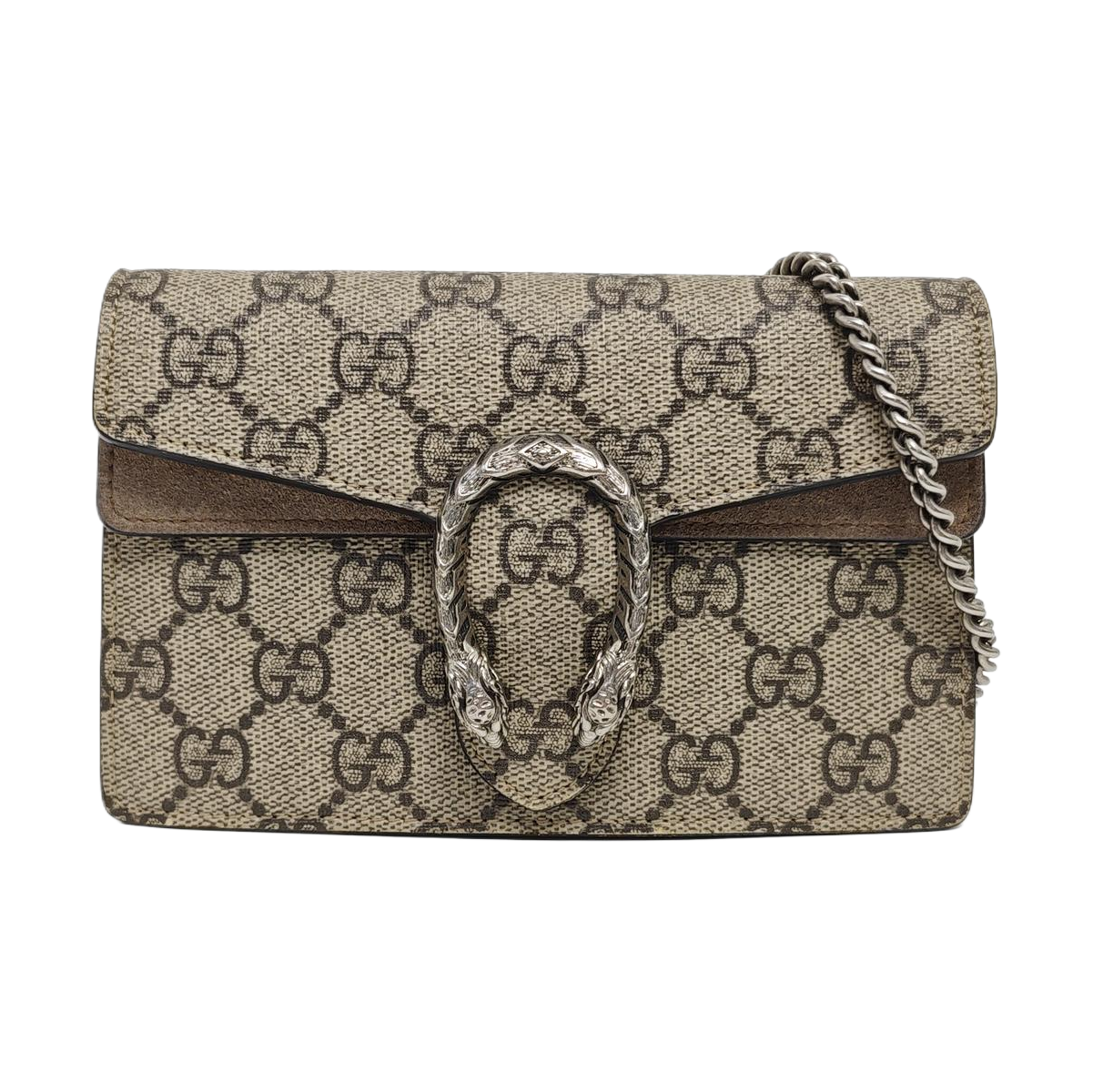 Dionysus Super Mini Monogram Coated Canvas Beige