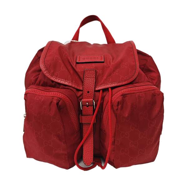 Monogram Nylon Backpack Red