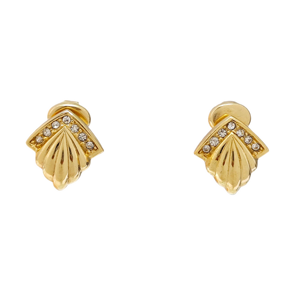 Twist Round Lab-Grown Diamond Gold Clip On Earrings