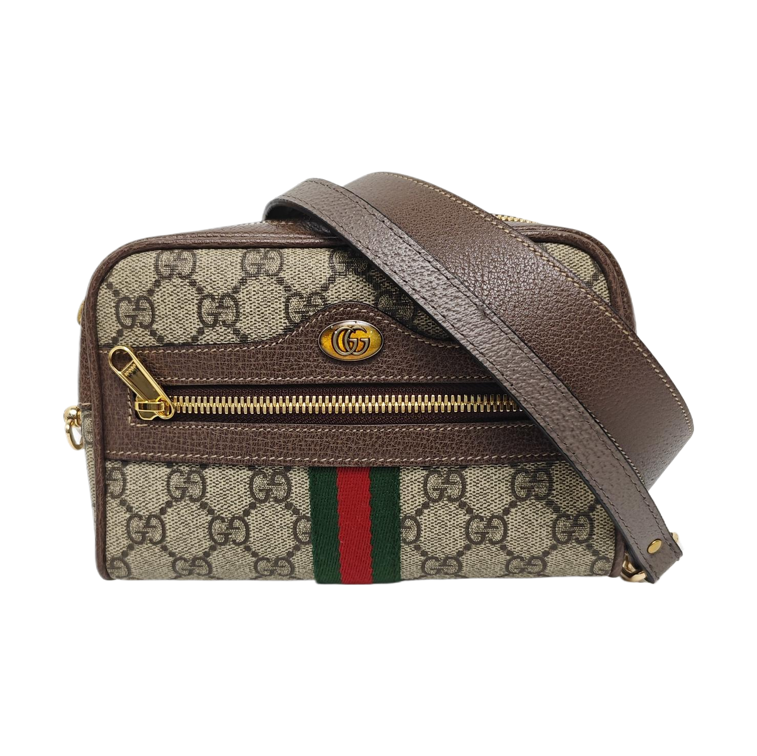 Ophidia Small Monogram Coated Canvas Beige
