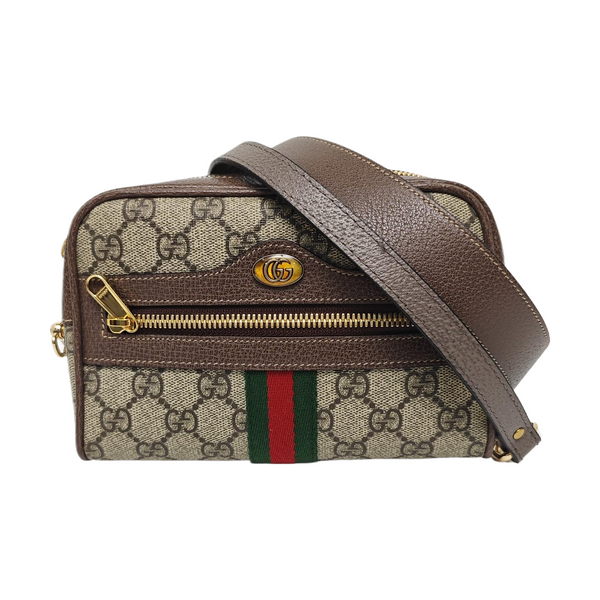 Ophidia Small Monogram Coated Canvas Beige