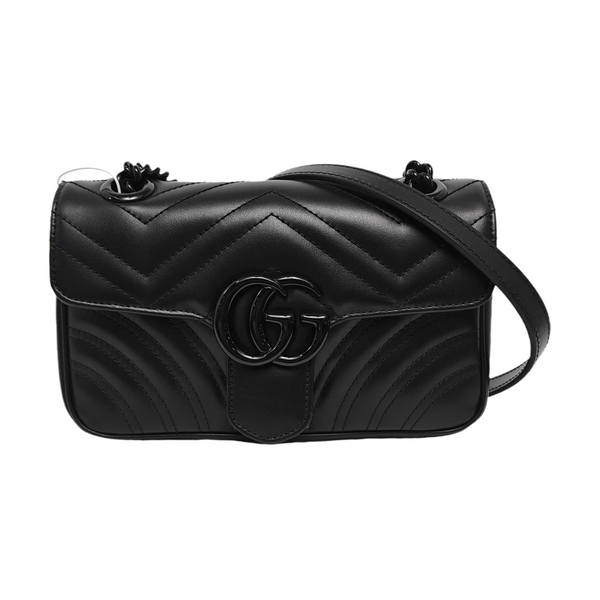 GG Marmont Small Quilted Calfskin Black