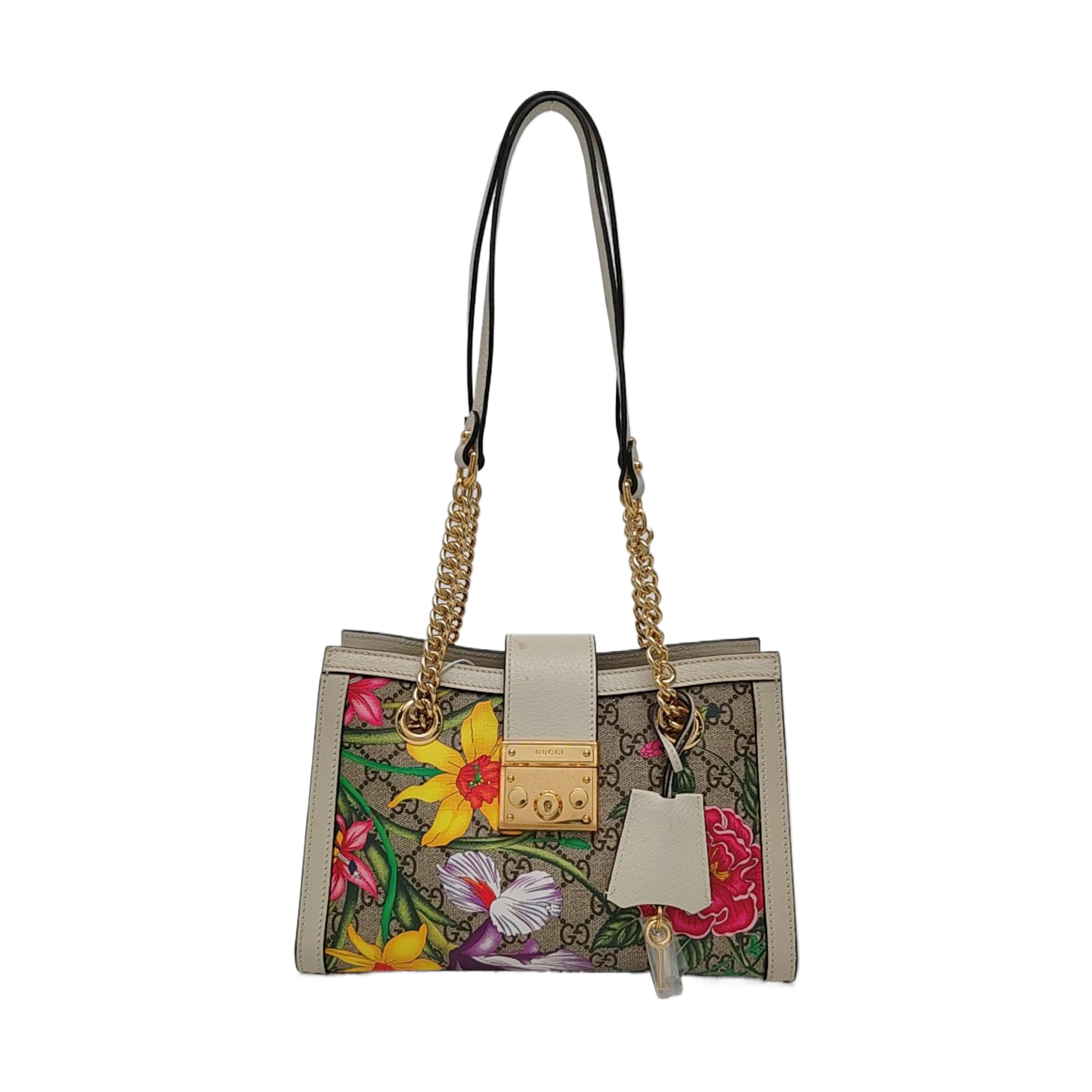 Authenticated pre-owned  Padlock Small Monogram Coated Canvas Beige - Tote Bag at Looply