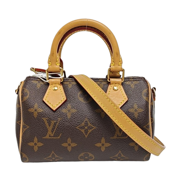 SPEEDY Nano Monogram Coated Canvas Brown