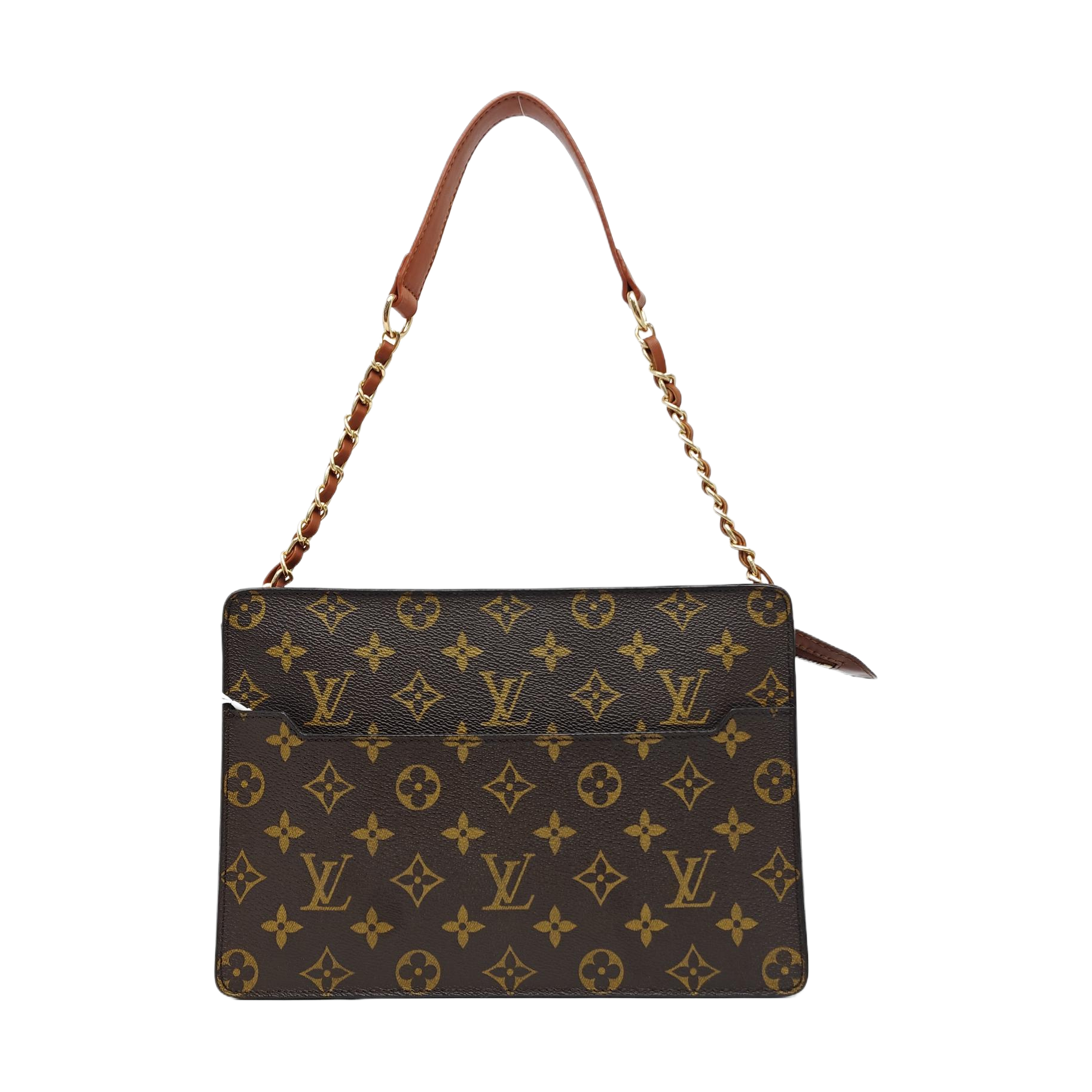 Monogram Coated Canvas Clutch Brown