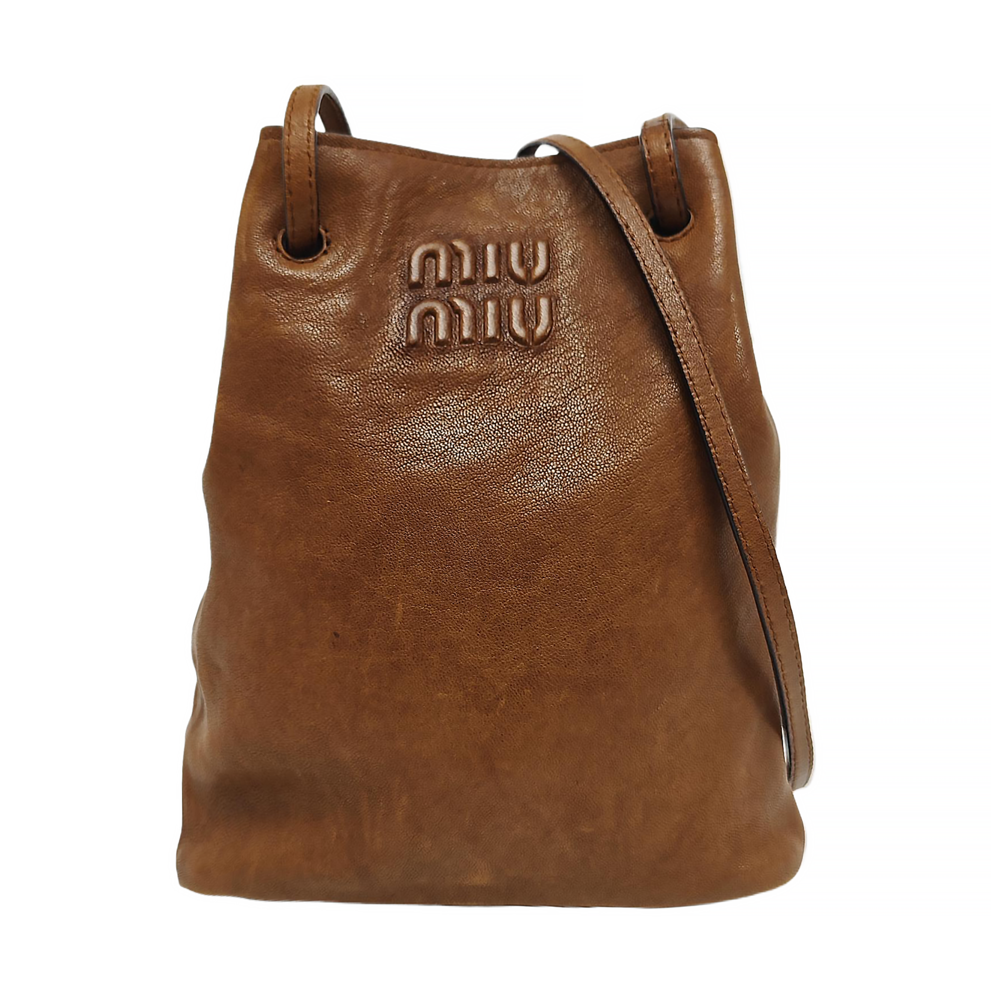 Lambskin Shoulder Bag Brown