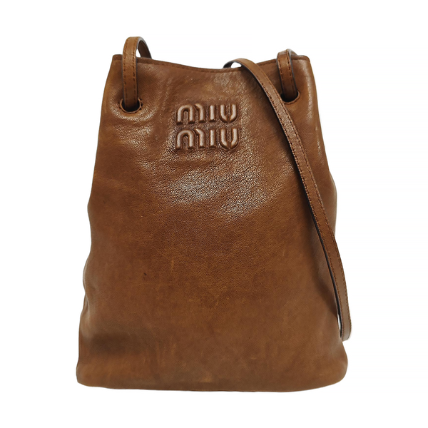 Lambskin Shoulder Bag Brown