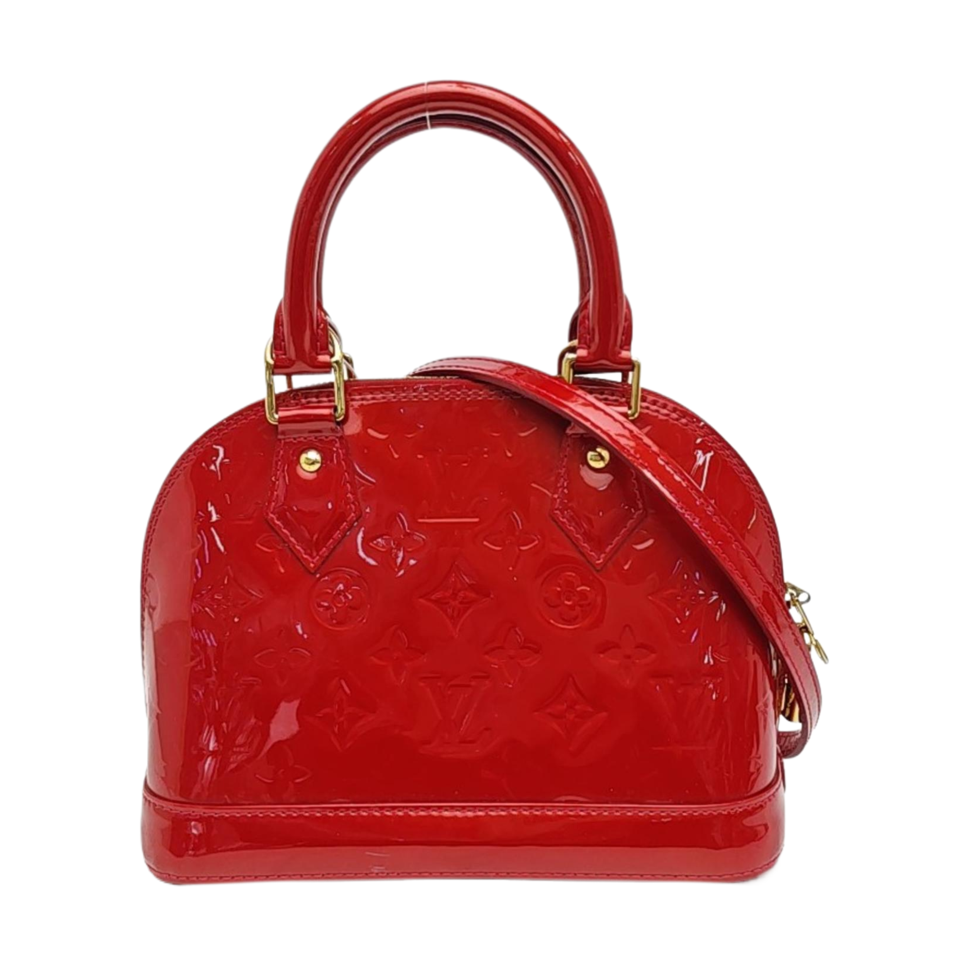 ALMA BB Monogram Patent Leather Red