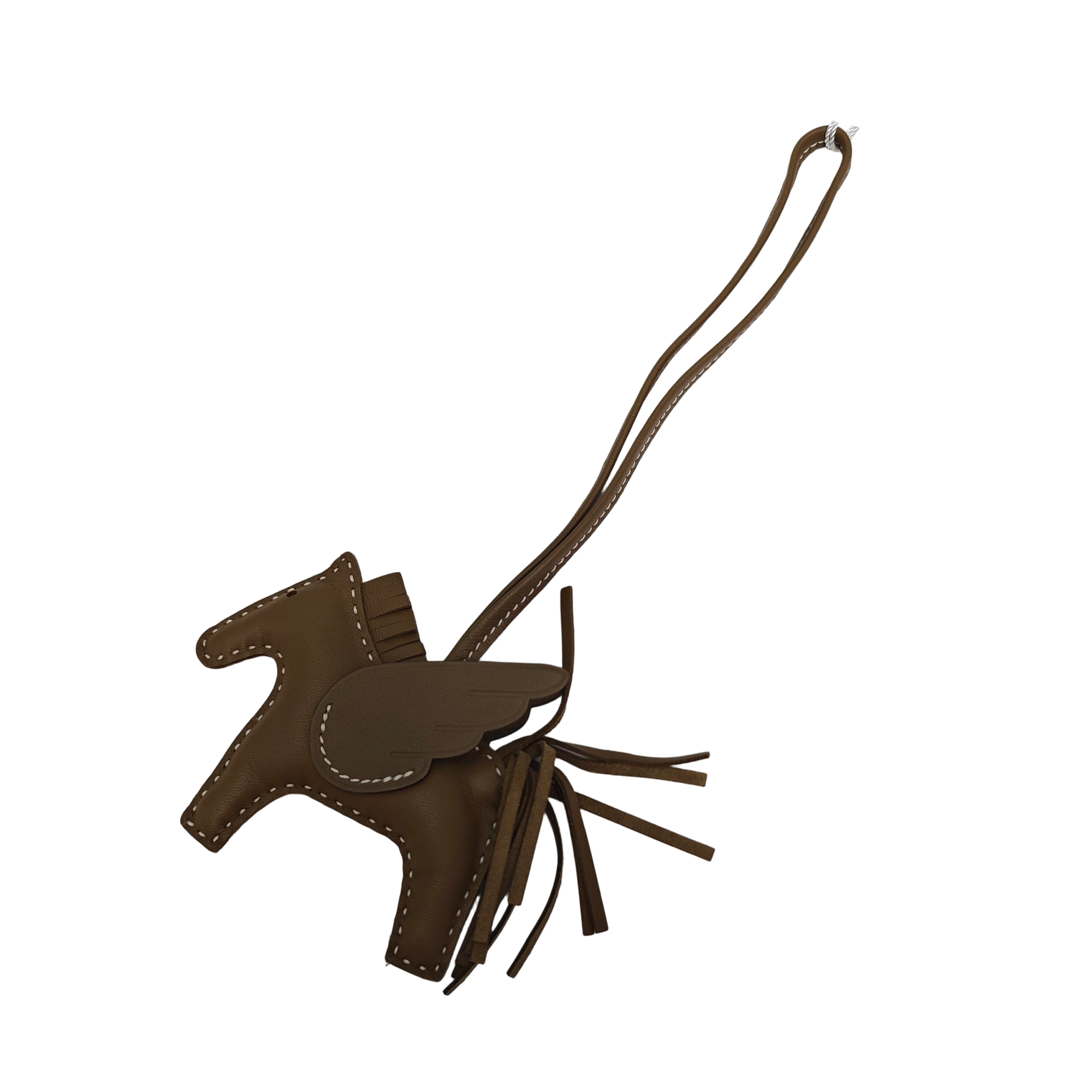 Leather Bag Charm Brown