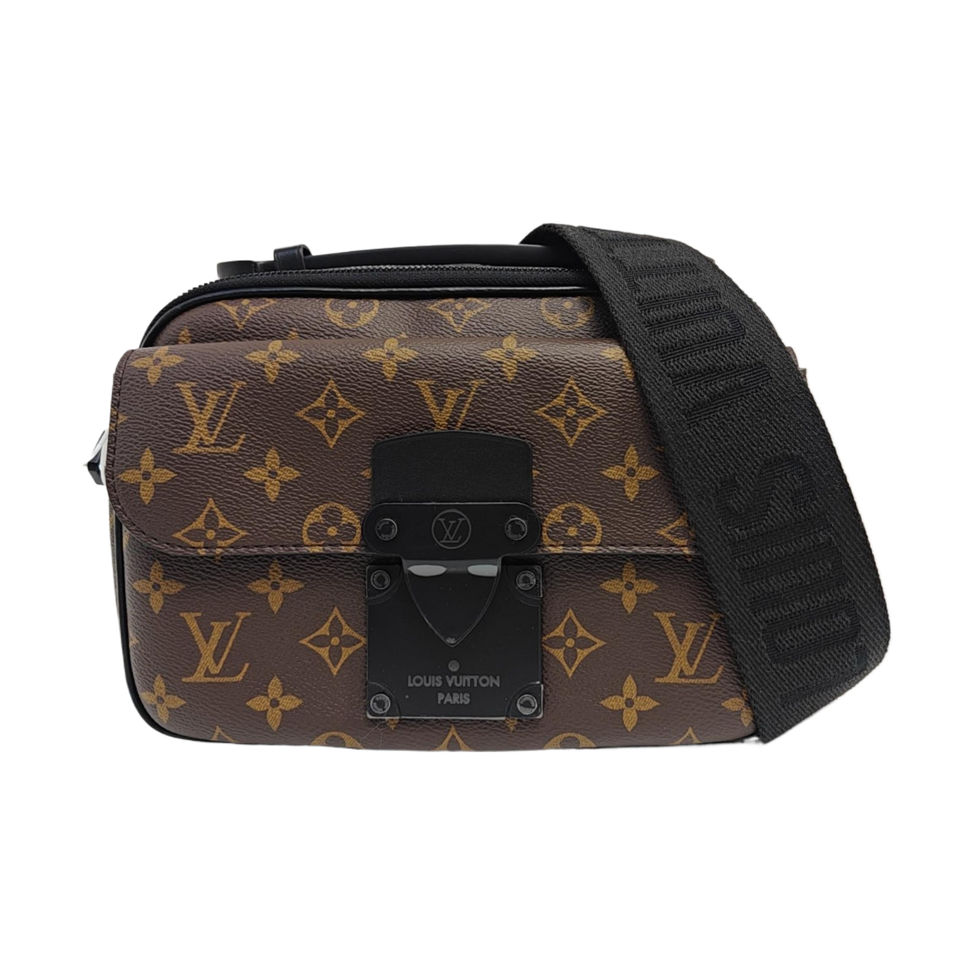 S LOCK Monogram Coated Canvas Brown