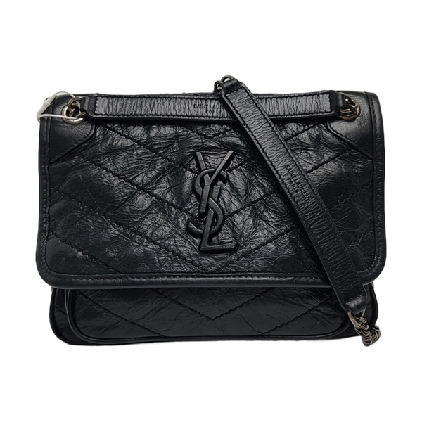 NIKI Small Chevron Calfskin Black