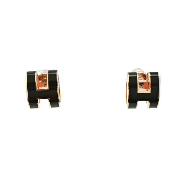 Pop H Metal Rose Gold Stud Earrings