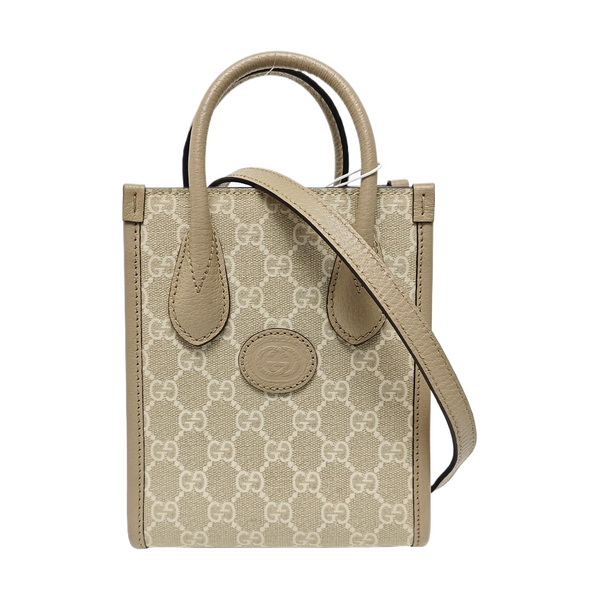 Retro Mini Monogram Coated Canvas Beige