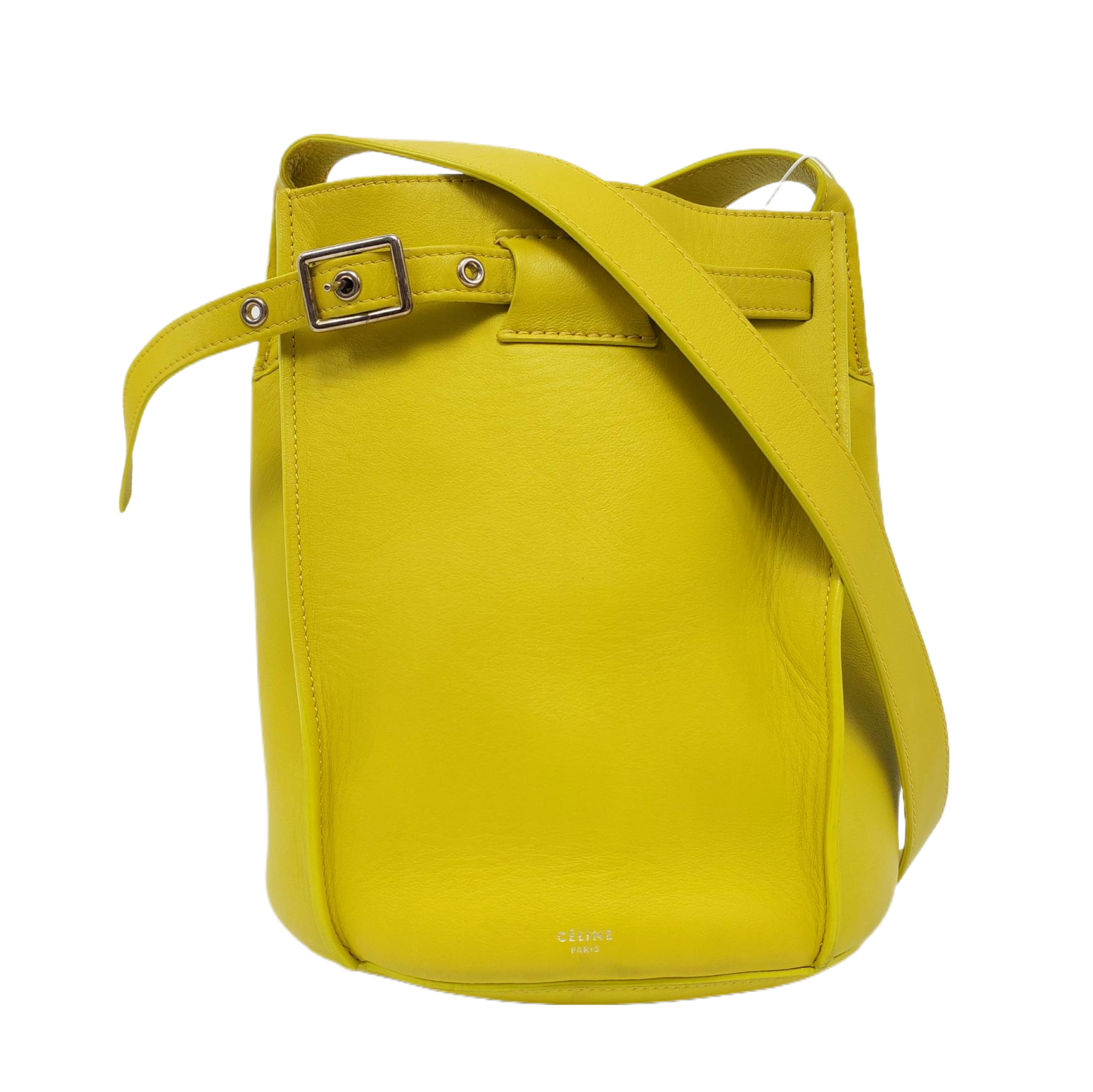 Authenticated pre-owned  BIG BAG Calfskin Yellow - Bucket Bag at Looply