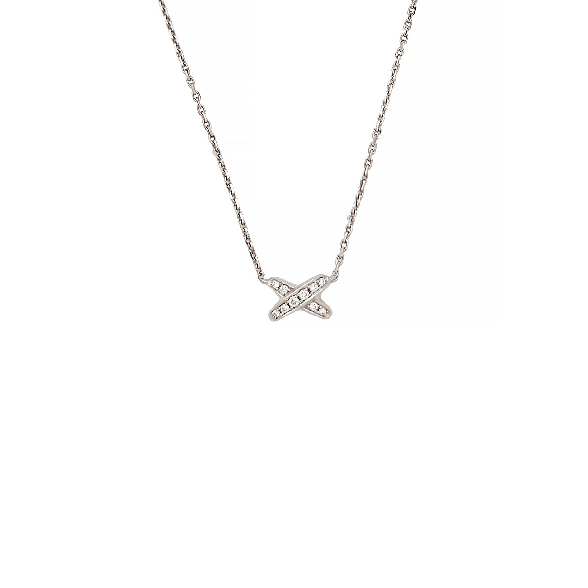 Jeux De Liens 18k White Gold Silver Necklace