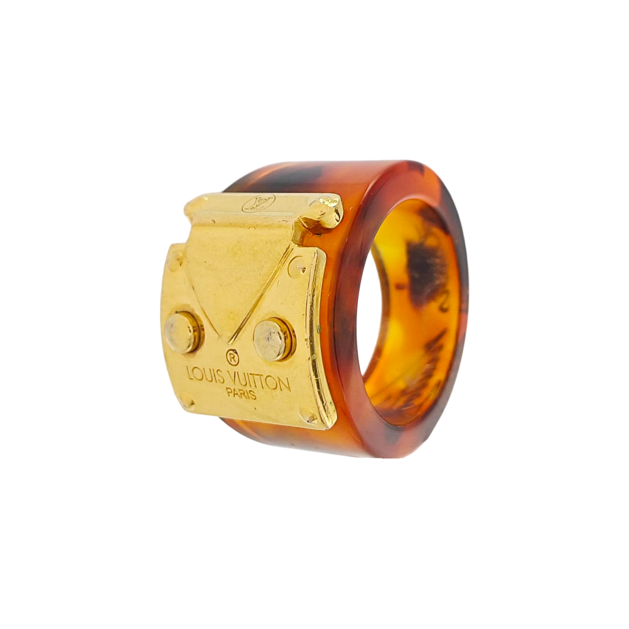 LOCK ME Synthetic Material Brown Ring EU 53