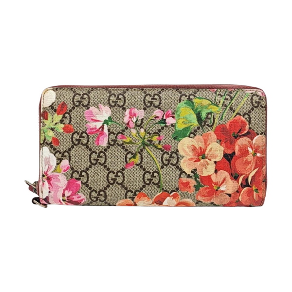 GG Blooms Monogram Coated Canvas Beige Wallet