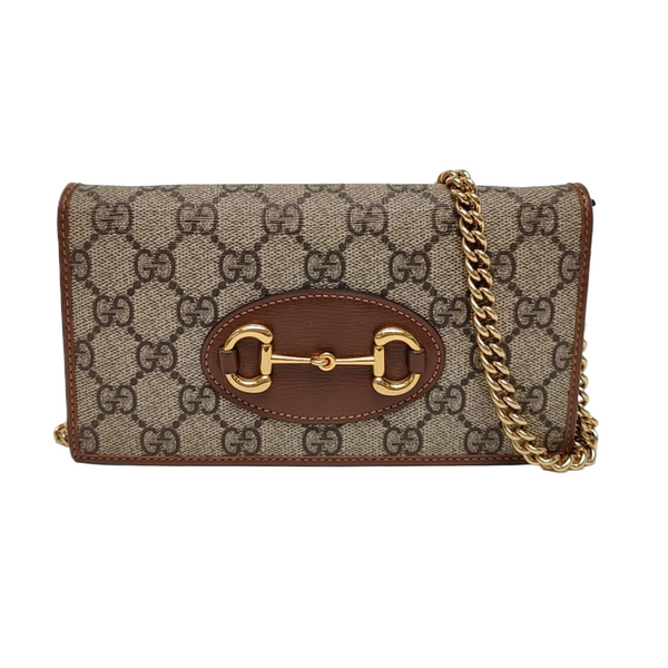 Authenticated pre-owned  Horsebit 1955 WOC Monogram Coated Canvas Beige - Shoulder Bag at Looply