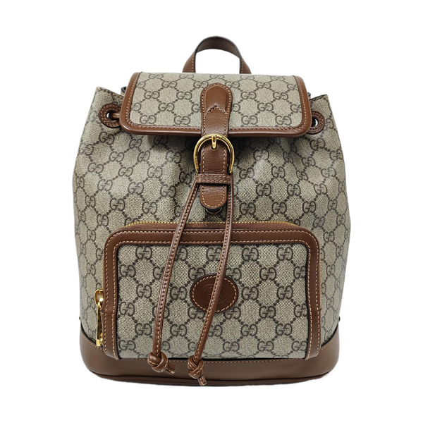 Monogram Coated Canvas Backpack Black