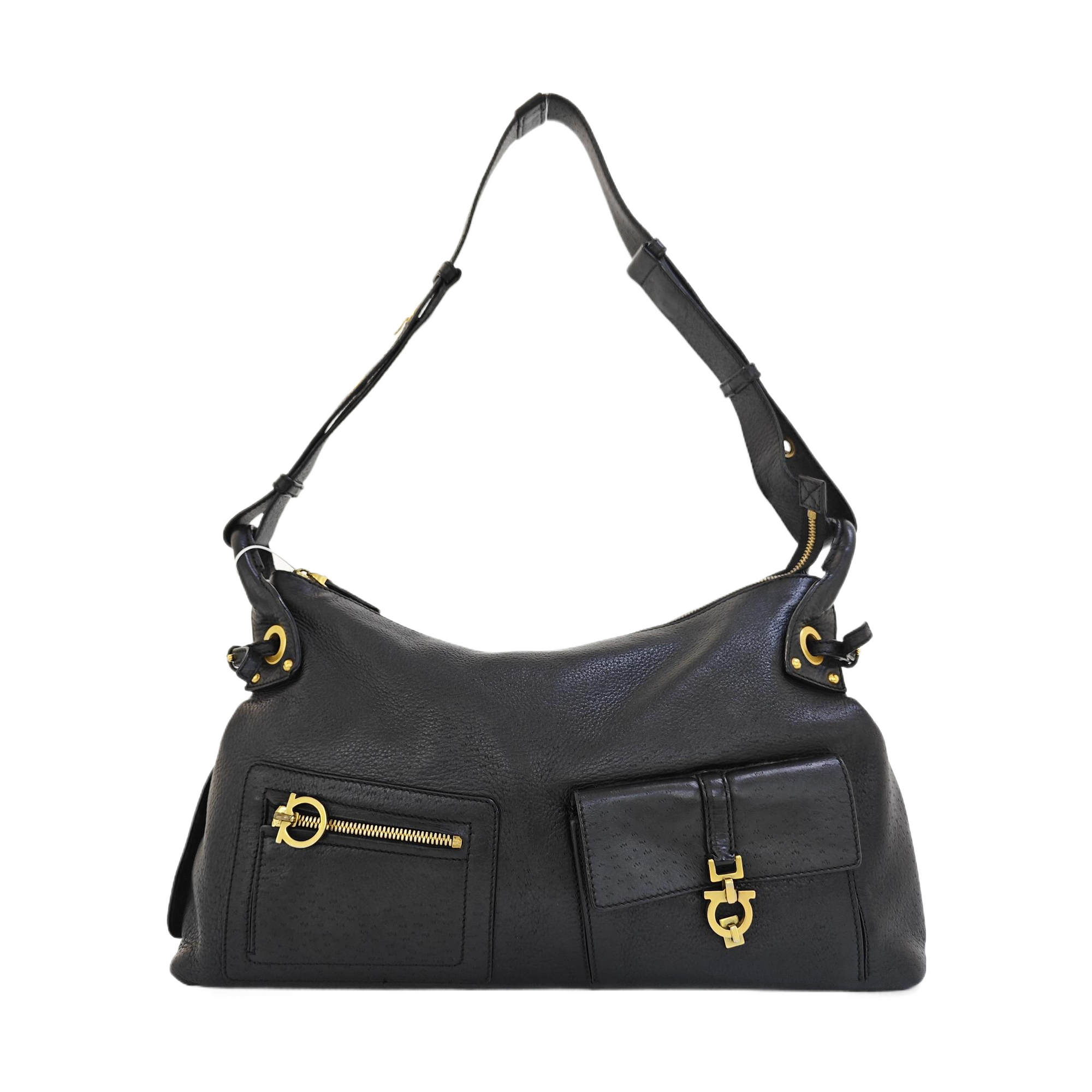 Calfskin Shoulder Bag Black