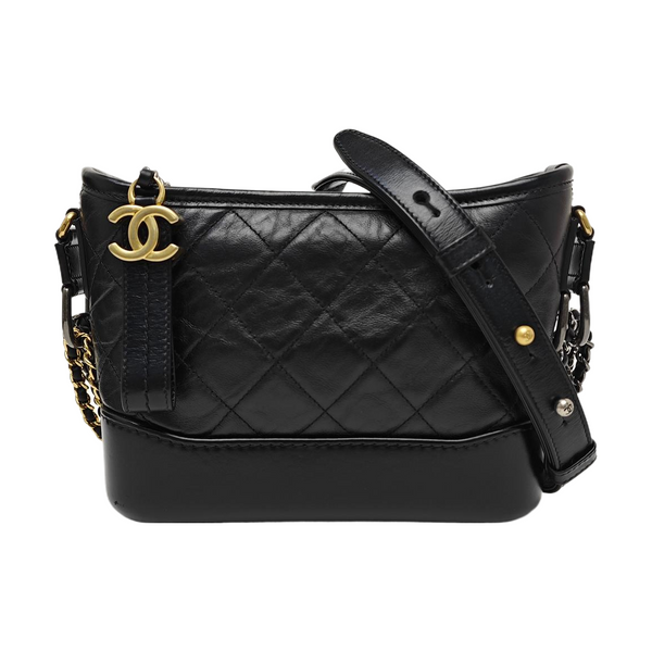 GABRIELLE Small Quilted Calfskin Black