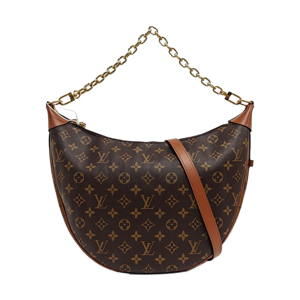 LOOP HOBO Monogram Coated Canvas Brown