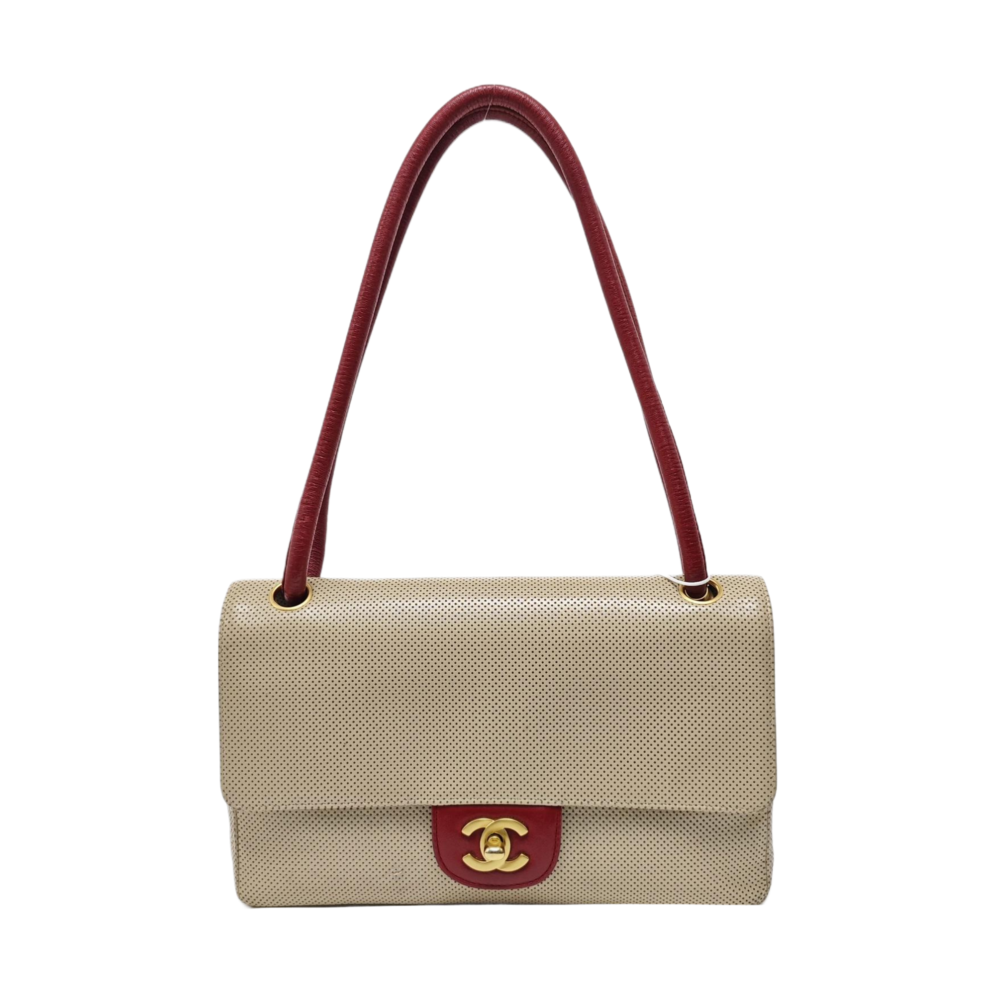 Calfskin Shoulder Bag Medium Beige