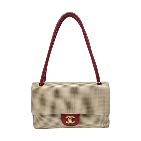 Calfskin Shoulder Bag Medium Beige