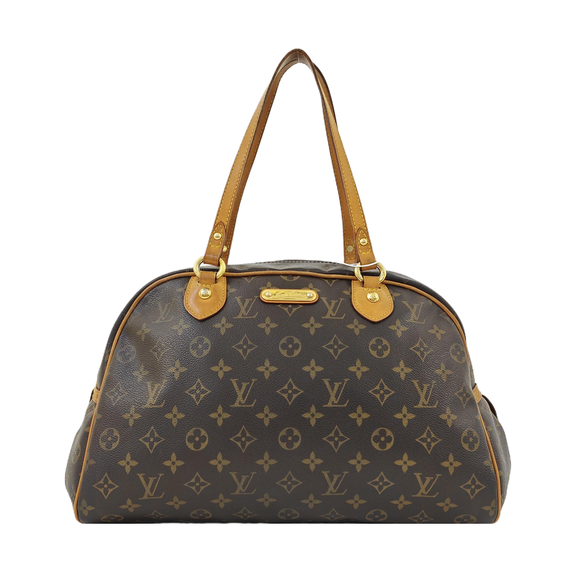 MONTORGUEI Monogram Coated Canvas Brown