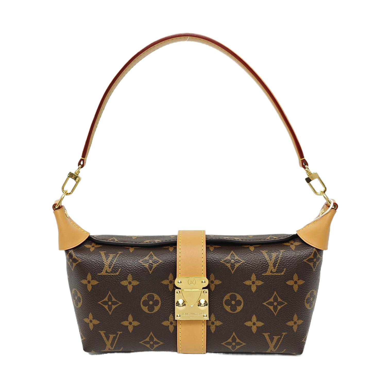Pochette Mia Monogram Coated Canvas Brown