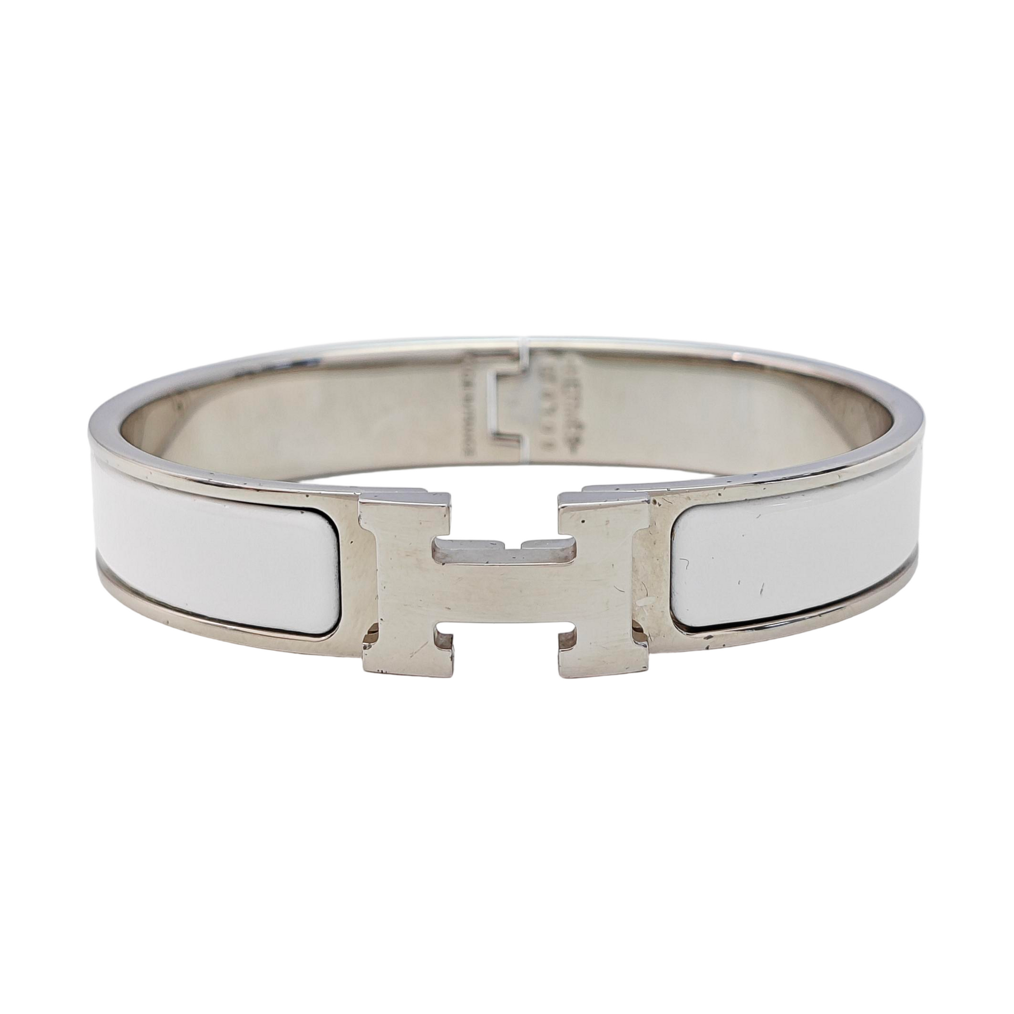 Clic H Metal Silver Bangle