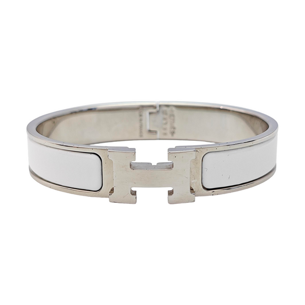 Clic H Metal Silver Bangle