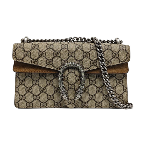 Dionysus Small Monogram Coated Canvas Beige
