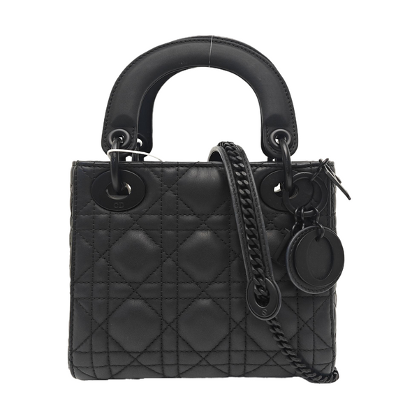 Lady Dior Mini Cannage Calfskin Black
