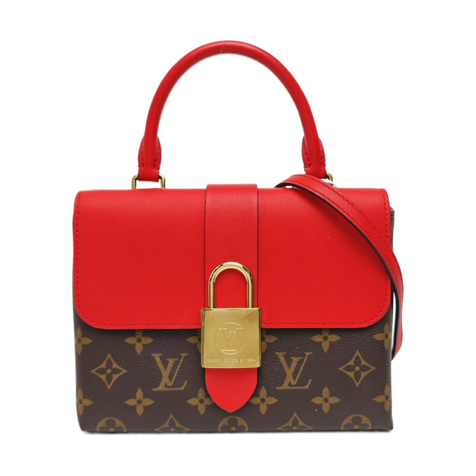 LOCKY BB Monogram Coated Canvas Red
