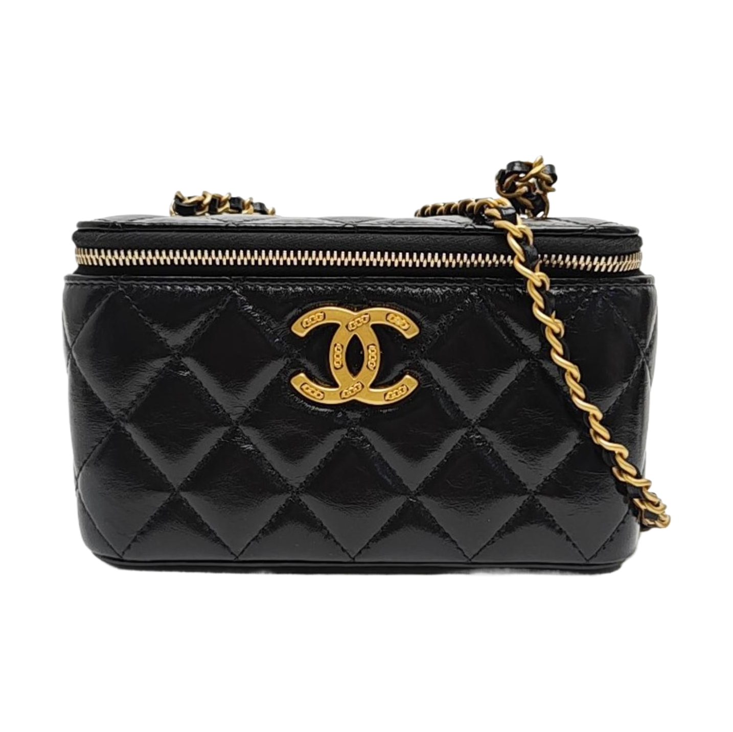 VANITY CASE Small Quilted Calfskin Black