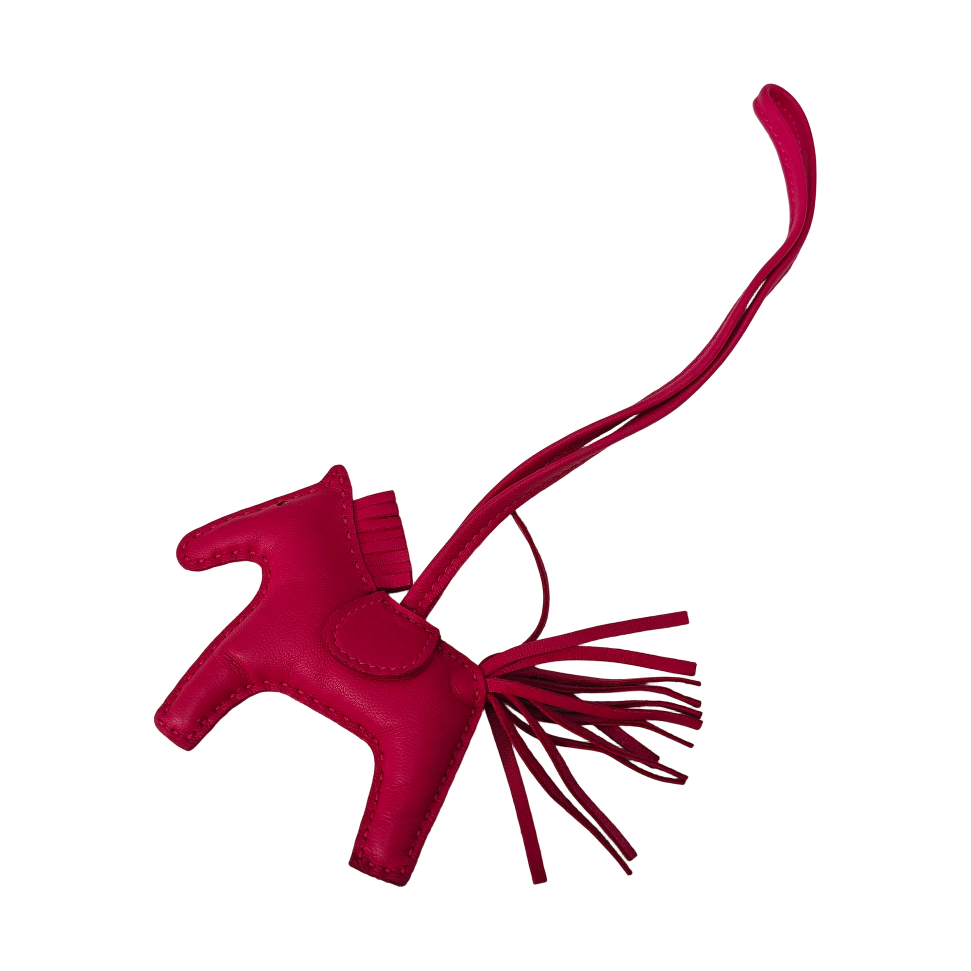 Leather Bag Charm Red