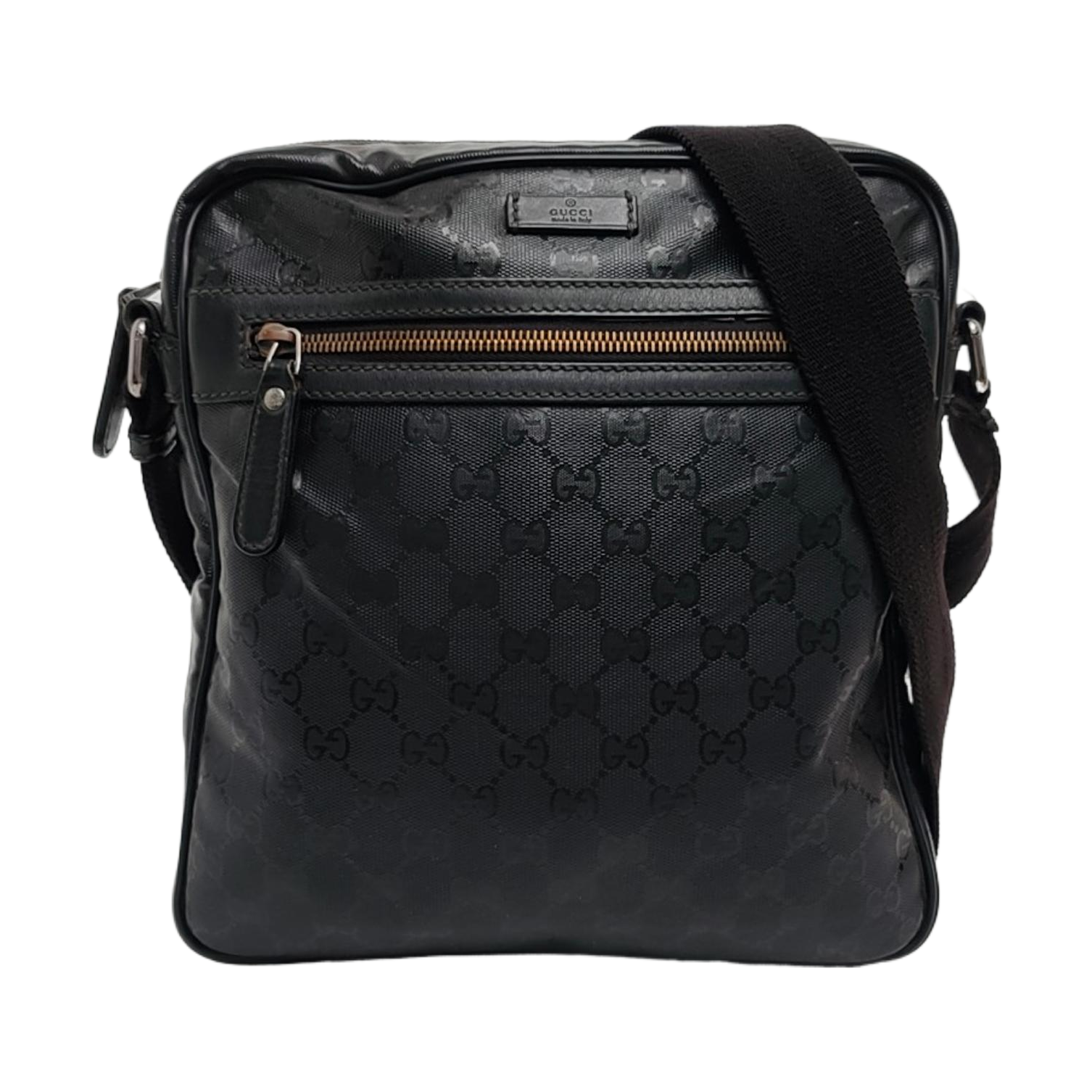 GG Imprime Messenger Monogram Coated Canvas Black