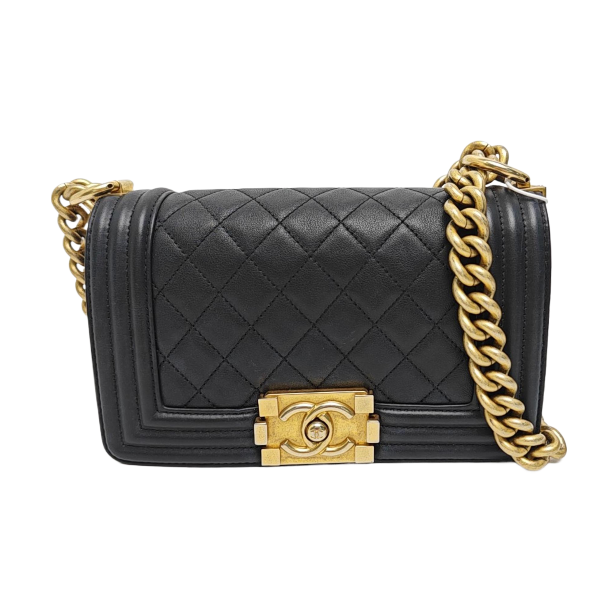 BOY CHANEL Small Quilted Calfskin Black