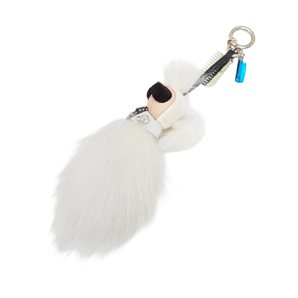 Synthetic Bag Charm White
